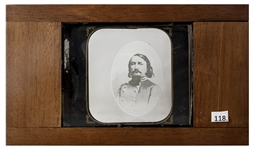 Civil War Magic Lantern Slide -- Portrait Photograph of CSA General George Pickett, Infamous for ''Pickett's Charge'' at Gettysburg That Turned the Course of War